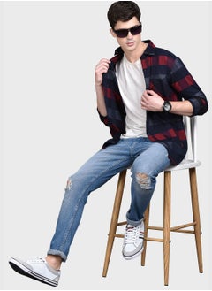 Campus Sutra Checked Regular Fit Shirt  - Image 5
