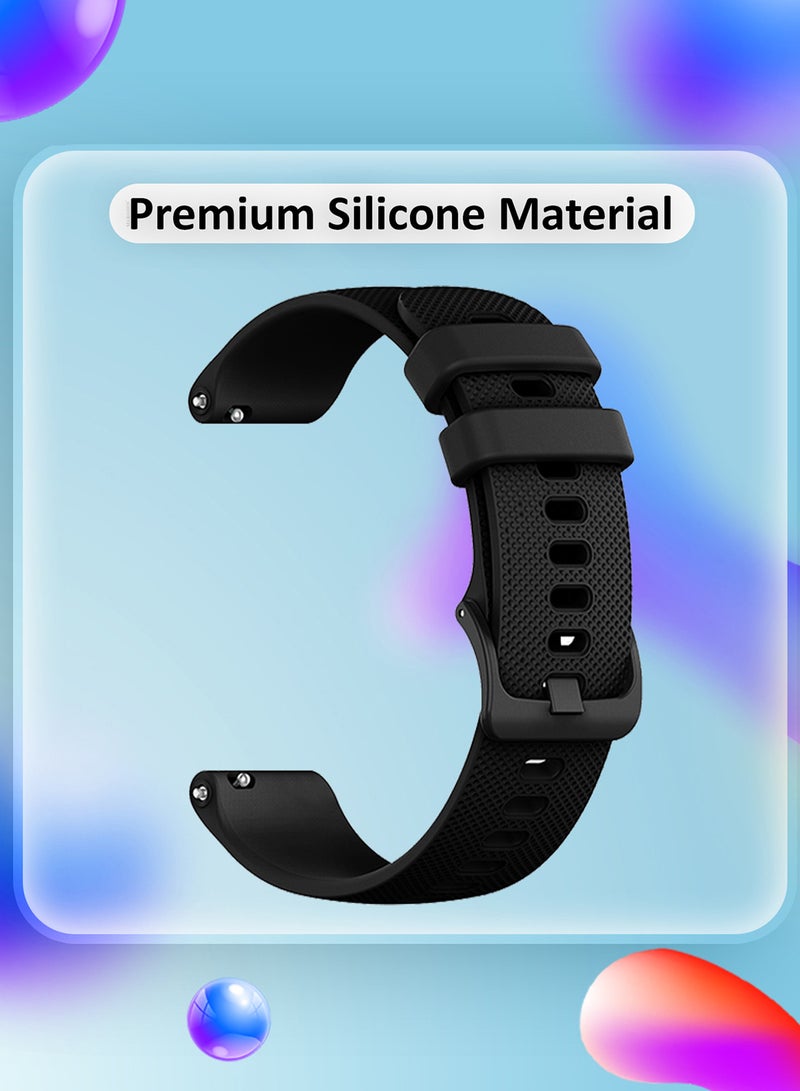 CATANES 20mm Silicone Band for Samsung Galaxy Watch 7 6 5 4 FE Band 40mm 44mm/Galaxy Watch 6 4 Classic Band 47mm 46mm 43mm 42mm / 20mm Silicone Sport Strap Bracelet Wristband / Black - Image 5