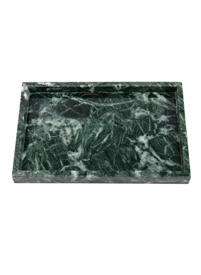 Forest Green Marble Tray, Rectangular Decorative Serving Tray, 30 x 20 x 3 cm - Image 1