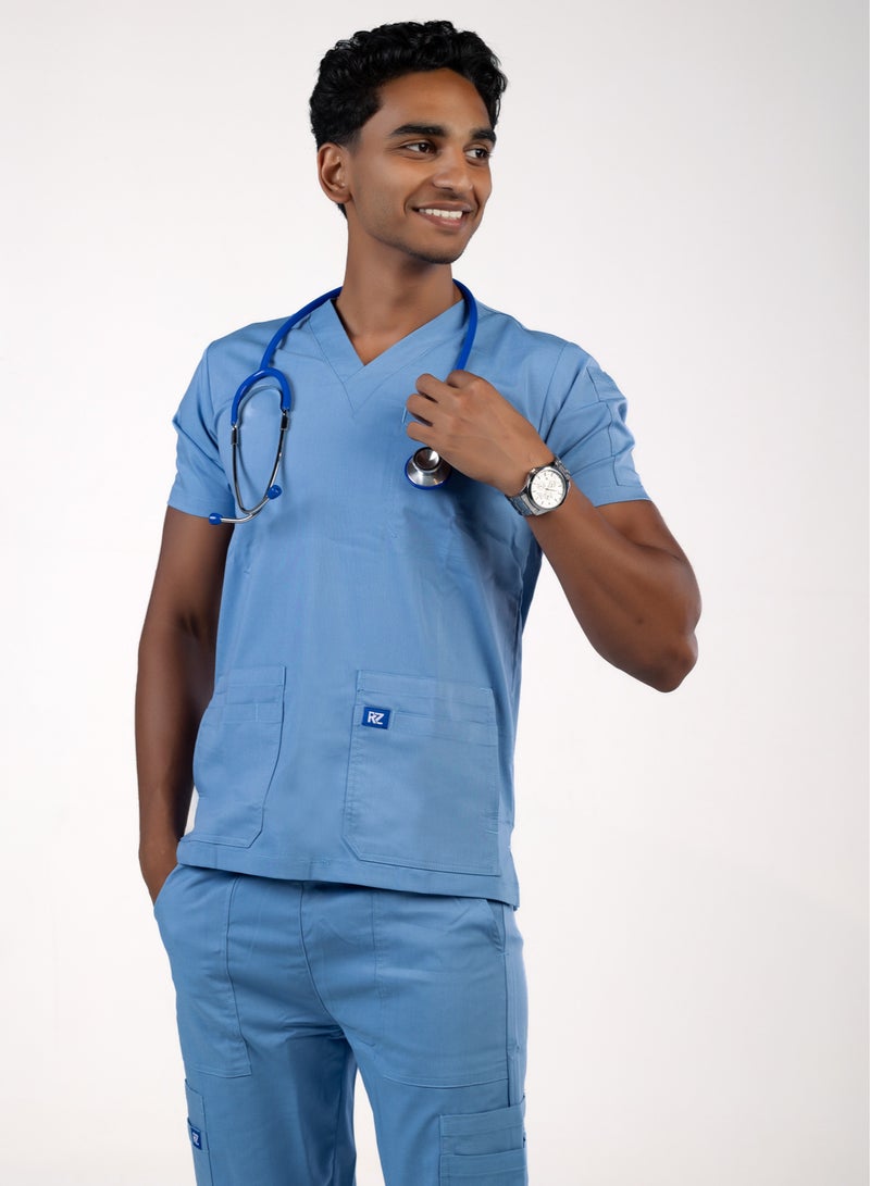 RZ The ideal choice for medical professionals is a medical scrub for men, burgundy.  - Image 3