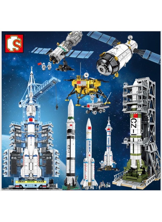Senbao Genuine Authorized China Aerospace Series Building Blocks Assembled Educational DIY Small Particle Building Blocks Model Toys-Color:Senbao 203305 Long March No. 1