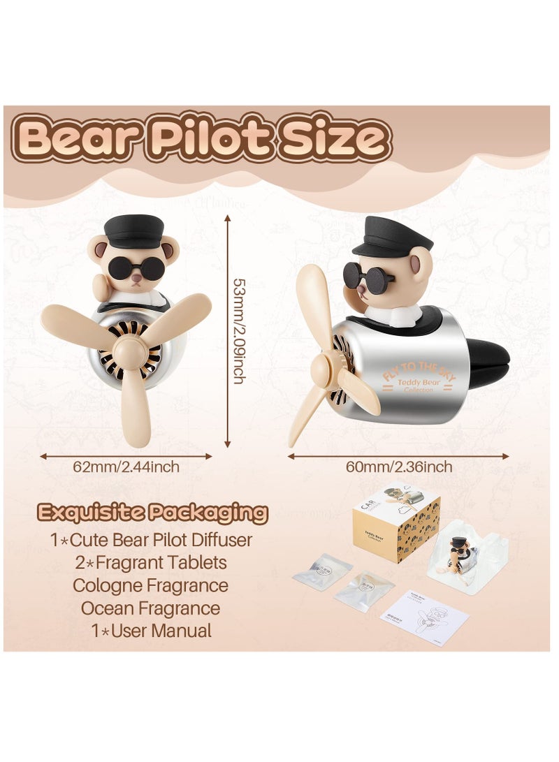 معطرات هواء سيارات على شكل دب، معطرات هواء على شكل دب، معطرات هواء بفتحات تهوية للسيارات مع مروحة دوارة، إكسسوارات سيارات - Image 3