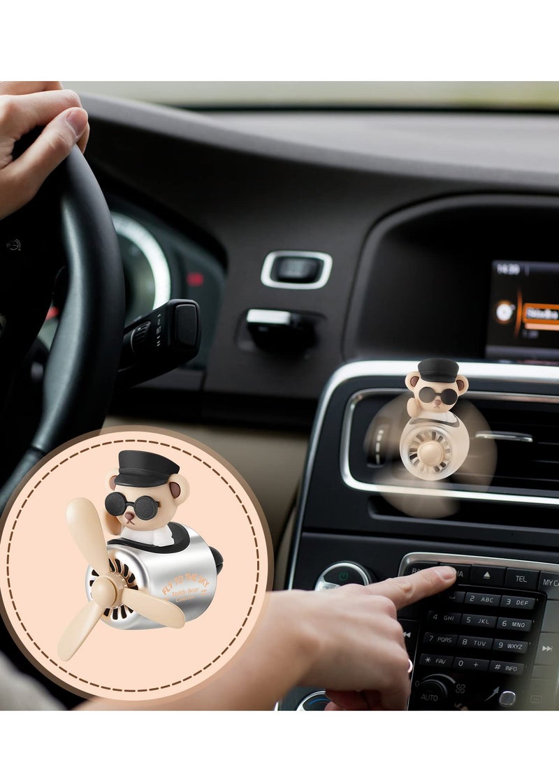 معطرات هواء سيارات على شكل دب، معطرات هواء على شكل دب، معطرات هواء بفتحات تهوية للسيارات مع مروحة دوارة، إكسسوارات سيارات - Image 4