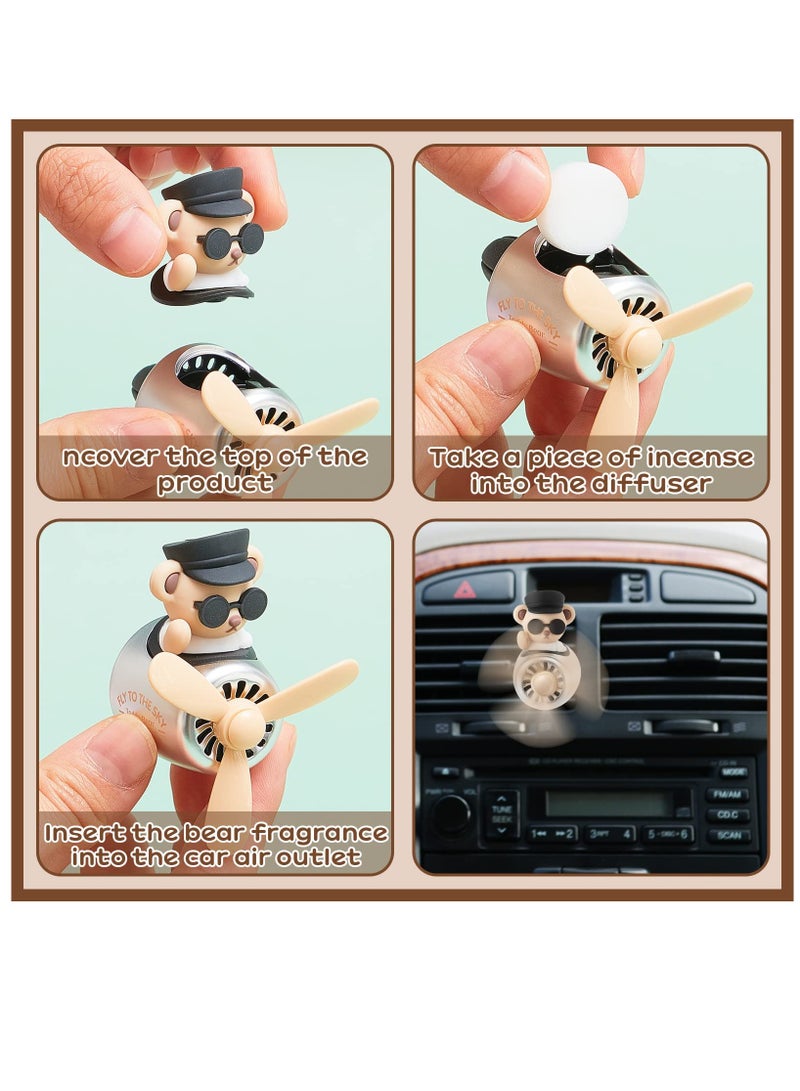 معطرات هواء سيارات على شكل دب، معطرات هواء على شكل دب، معطرات هواء بفتحات تهوية للسيارات مع مروحة دوارة، إكسسوارات سيارات - Image 5