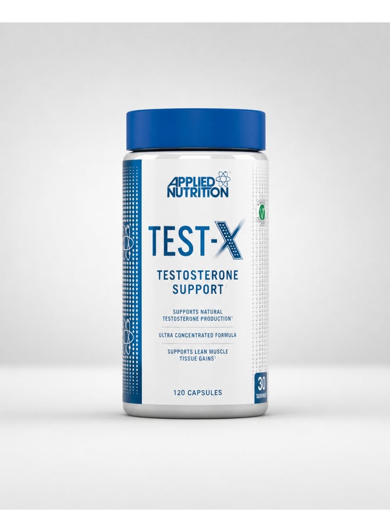 Applied Nutrition TEST-X Testosterone Support Capsules 120 Count Gym Supplement for Strength Training Lean Muscle Support Natural Production Support 30 Servings - Image 1