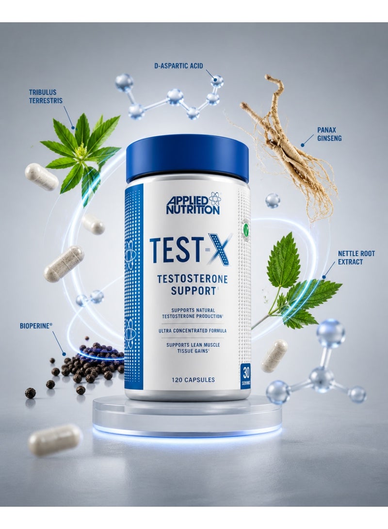 Applied Nutrition TEST-X Testosterone Support Capsules 120 Count Gym Supplement for Strength Training Lean Muscle Support Natural Production Support 30 Servings - Image 4