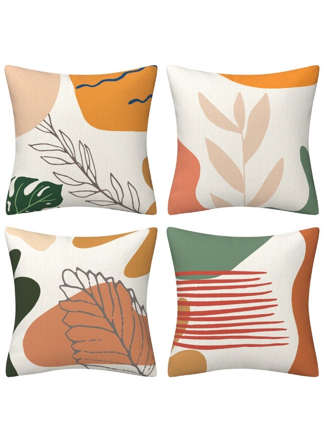 Arabest Set Of 4 Cushion Covers,Abstract Boho Pillow Covers,18x18 Inches Cushion Couch Sofa Pillowcases,For Couch Sofa Bed Indoor Outdoor Patio Home Decor - Image 1