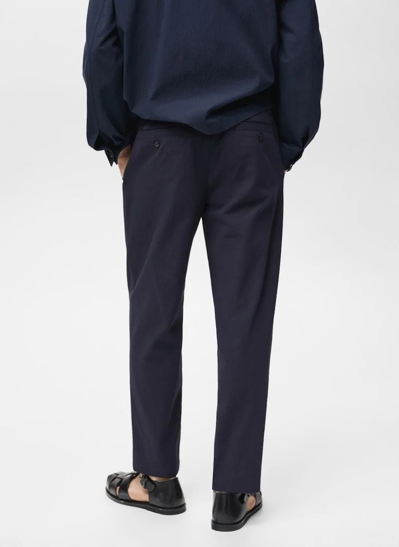 مانجو مان Seersucker Regular Fit Pants