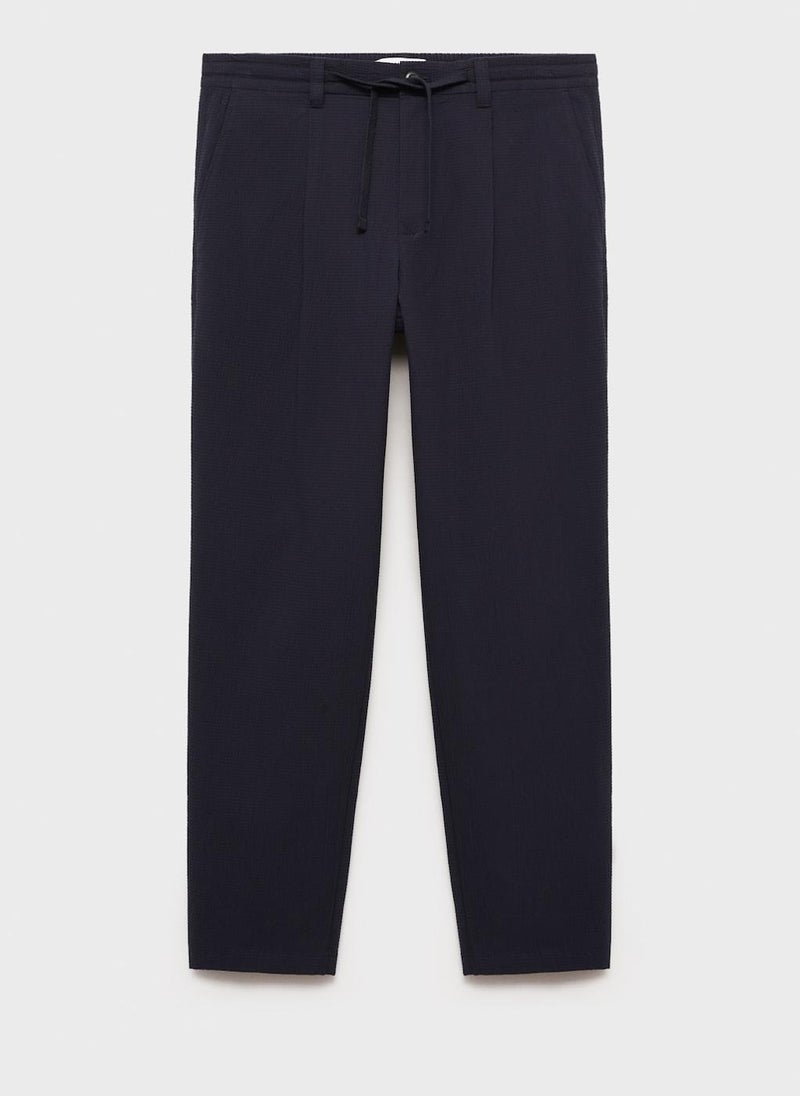 Mango Man Seersucker Regular Fit Pants - Image 5