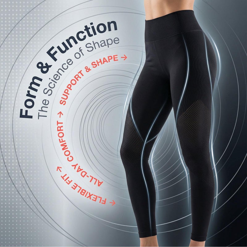 Menglihualuo 2026 3D Metabolic Booster Leggings,High Waist 3D Anti Cellulite Leggings for Women,Slimming Workout Yoga Pants (Black,Large) - Image 5