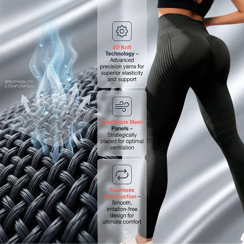 Menglihualuo 2026 3D Metabolic Booster Leggings,High Waist 3D Anti Cellulite Leggings for Women,Slimming Workout Yoga Pants (Black,Large) - Image 4