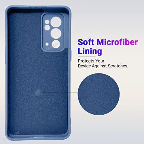 LIRAMARK Silicone Soft Back Cover Case for OnePlus 9RT 5G / 1+9RT 5G (Silicone Blue) - Image 3