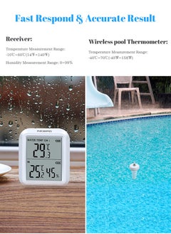 INKBIRD INKBIRD Wireless Pool Thermometer and Receiver IBS-P02R Floating Thermometer with Easy Read Display 91m Remote Range and IPX7 Waterproof Indoor Outdoor Thermometer for Swimming Pool Hot Tub Jacuzzi  - Image 4