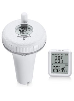 INKBIRD Wireless Pool Thermometer and Receiver IBS-P02R Floating Thermometer with Easy Read Display 91m Remote Range and IPX7 Waterproof Indoor Outdoor Thermometer for Swimming Pool Hot Tub Jacuzzi