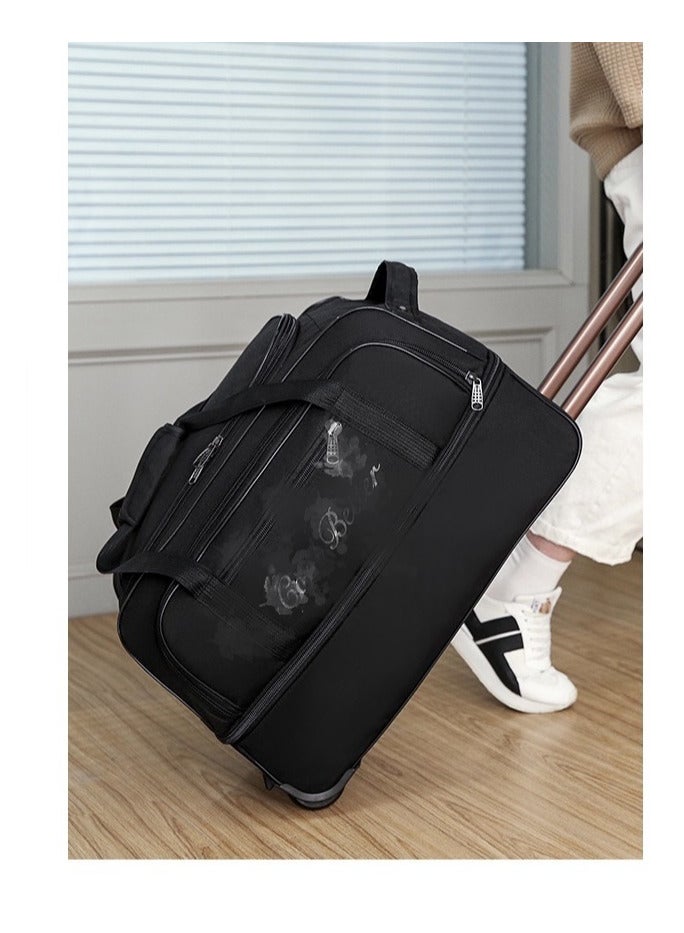 Multi-Functional 20-Inch Carry-On Wheeled Duffel Bag 3-in-1 Business Travel & Sports Duffel with Silent 360° Wheels + Wet/Dry Compartment Includes Free TSA Lock & Reinforced Straps (50×33×29cm) - Image 2