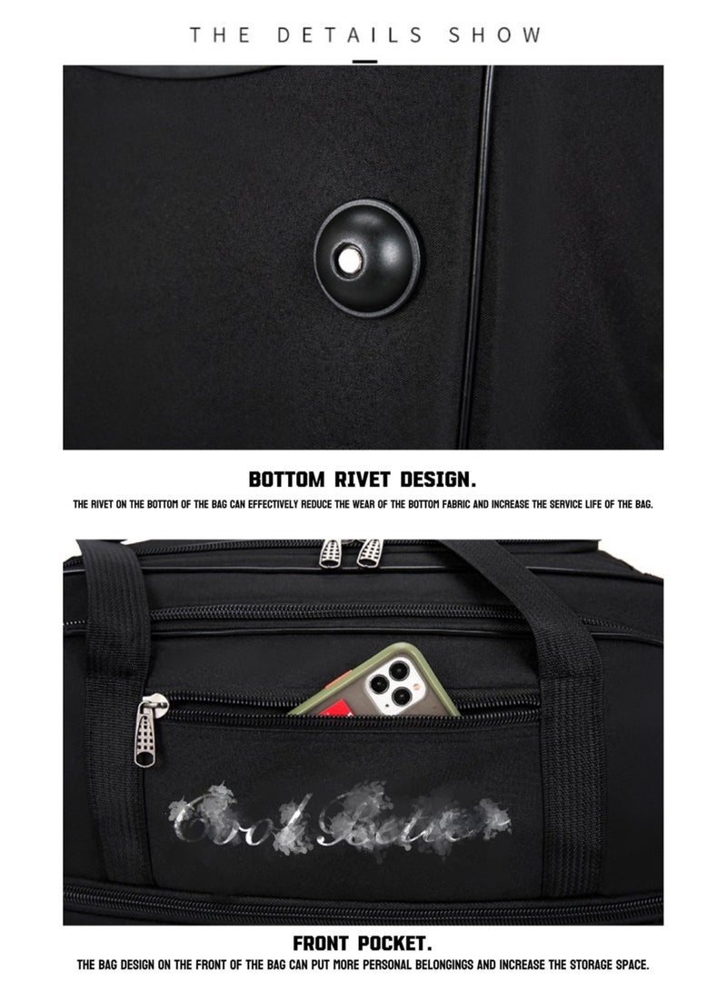 Multi-Functional 20-Inch Carry-On Wheeled Duffel Bag 3-in-1 Business Travel & Sports Duffel with Silent 360° Wheels + Wet/Dry Compartment Includes Free TSA Lock & Reinforced Straps (50×33×29cm) - Image 4