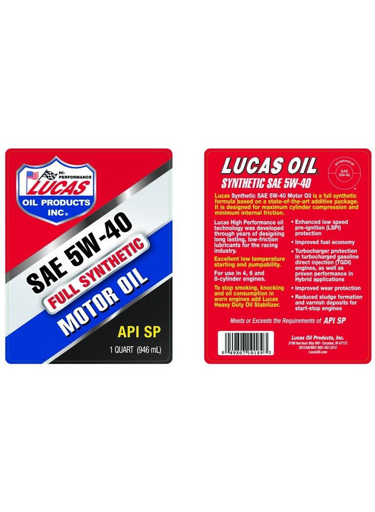 لوكاس أويل زيت المحرك الصناعي SAE 5W-40 - Image 2