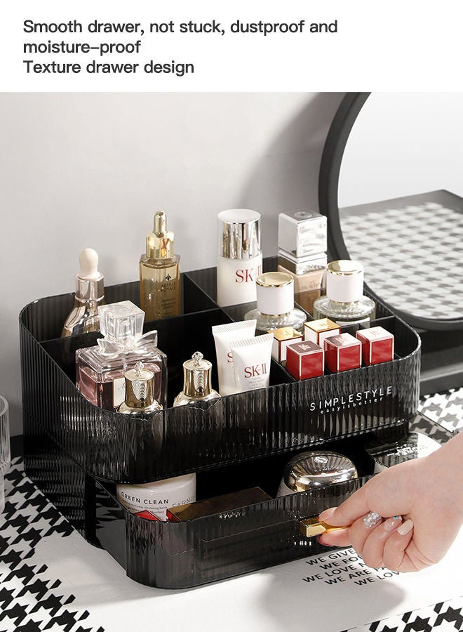 Sharpdo Makeup Organizer with Stackable Drawers, Bathroom Vanity Organizers and Storage, Ideal for Desk and Dresser Countertops, Great for Cosmetics , skincare, Lipsticks, Nail Care（Tray + 1 Drawer） - Image 5