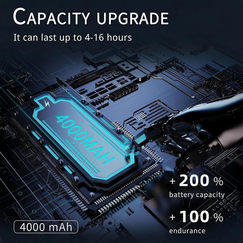 فرصرا مروحة رقبة FrSara، مروحة شخصية محمولة برياح قوية، 4000mAh، حجم هواء، تبريد 360 درجة، لا تشابك للشعر، حجم هواء على الجانبين، غير قابلة للانزلاق، شحن سريع، وقت استخدام طويل، هدية للأب والنساء (لؤلؤي) - Image 4