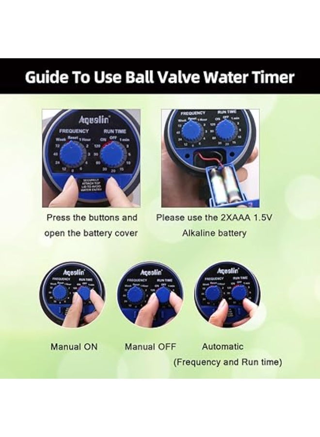 Aqualin Garden Watering Timer Ball Valve - Automatic Electronic Water Controller for Home Garden Irrigation - Image 2