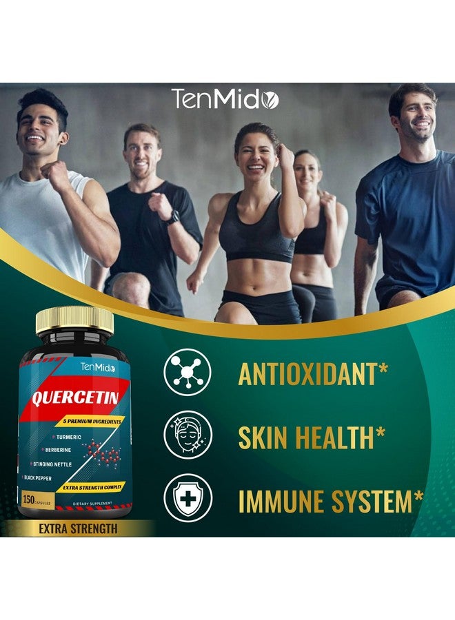 Tenmido Quercetin Supplements Capsules, 5 Months Supply, 150 Caps - Supports Immune System & Heart Health, Antioxidants with Berberine, Stinging Nettle, Turmeric, Black Pepper - Image 5