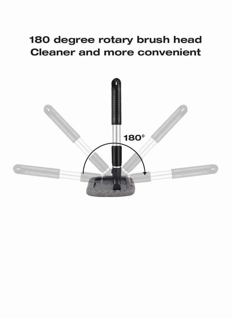 SYOSI - Windshield Glass Cleaning Tool Car Window Brush Wiper with Extendable Handle and Washable Reusable Microfiber Cloth 2pcs for Cleaning Car Window Windshield - Image 1
