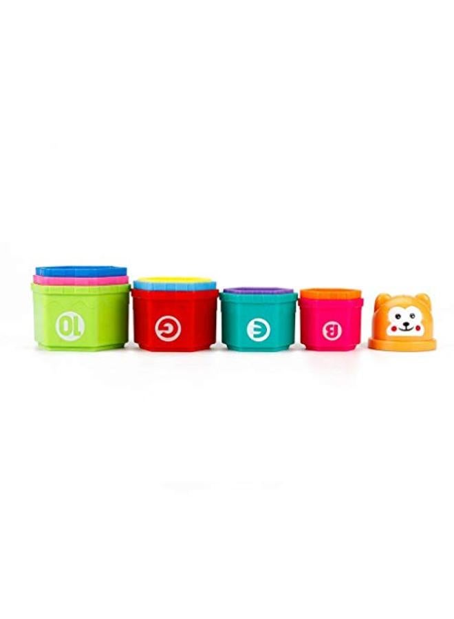 Kidcia Sounding Hexagon Rainbow Tower Stacking Toy (Random Color) - 11 Pieces - Image 4