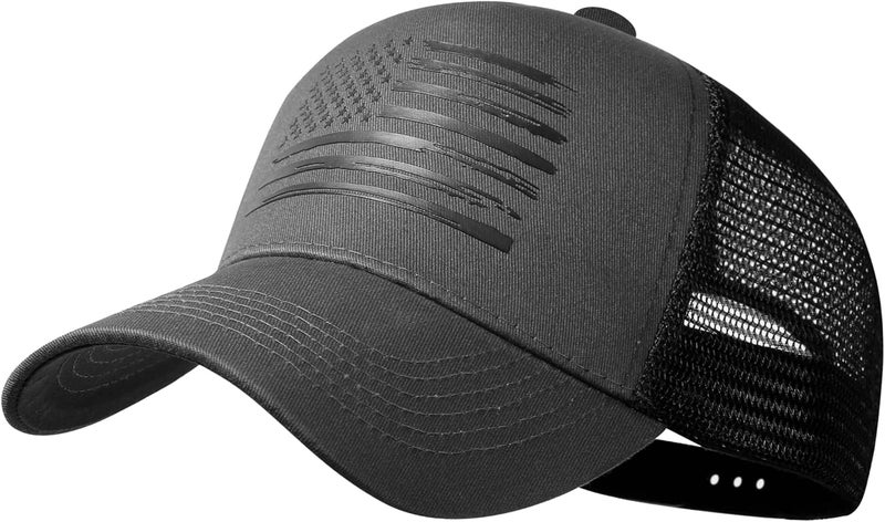 VIONLAN Baseball Cap American Flag Trucker Hat for Men Women 3D Embossed Logo Adjustable Outdoor Mesh Snapback Hat - Image 1