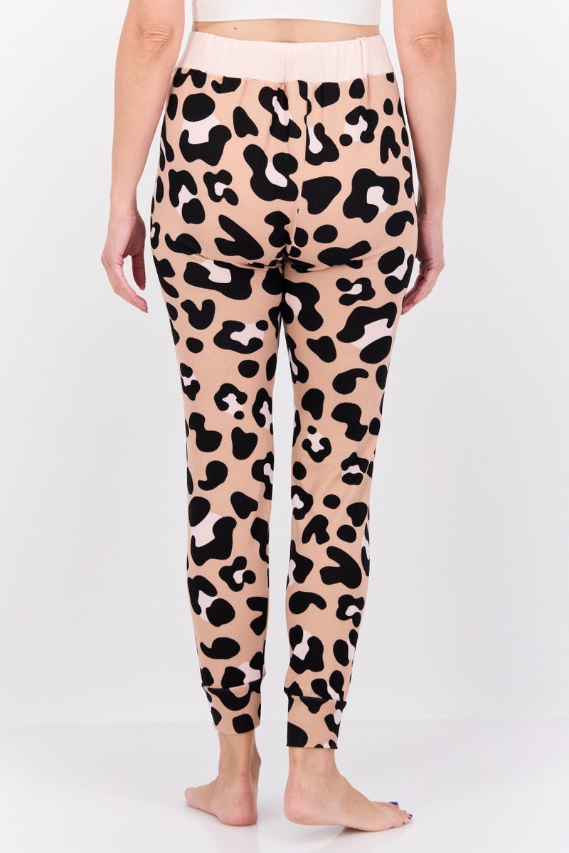 French Affair Women Animal Print Drawstring Pajamas, Multicolor - Image 3