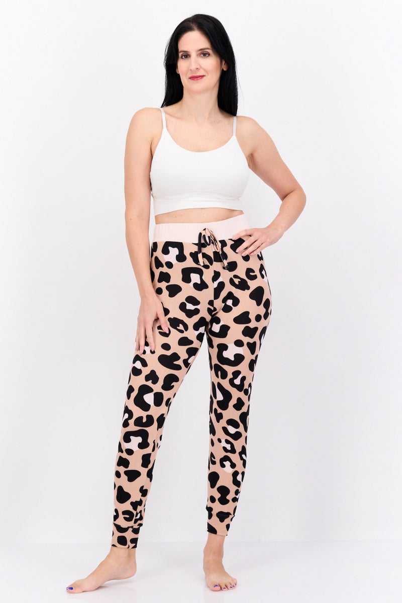 French Affair Women Animal Print Drawstring Pajamas, Multicolor - Image 4