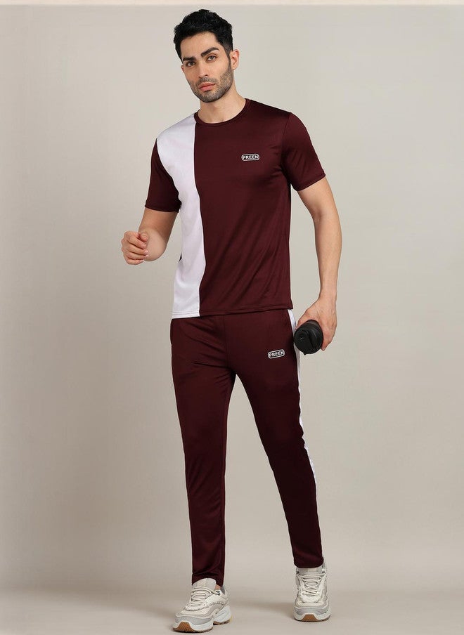 PREEN Men Colourblocked T-shirt and Joggers Set - Image 4