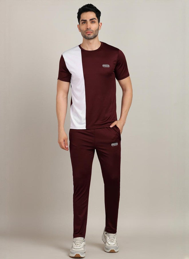 PREEN Men Colourblocked T-shirt and Joggers Set - Image 1