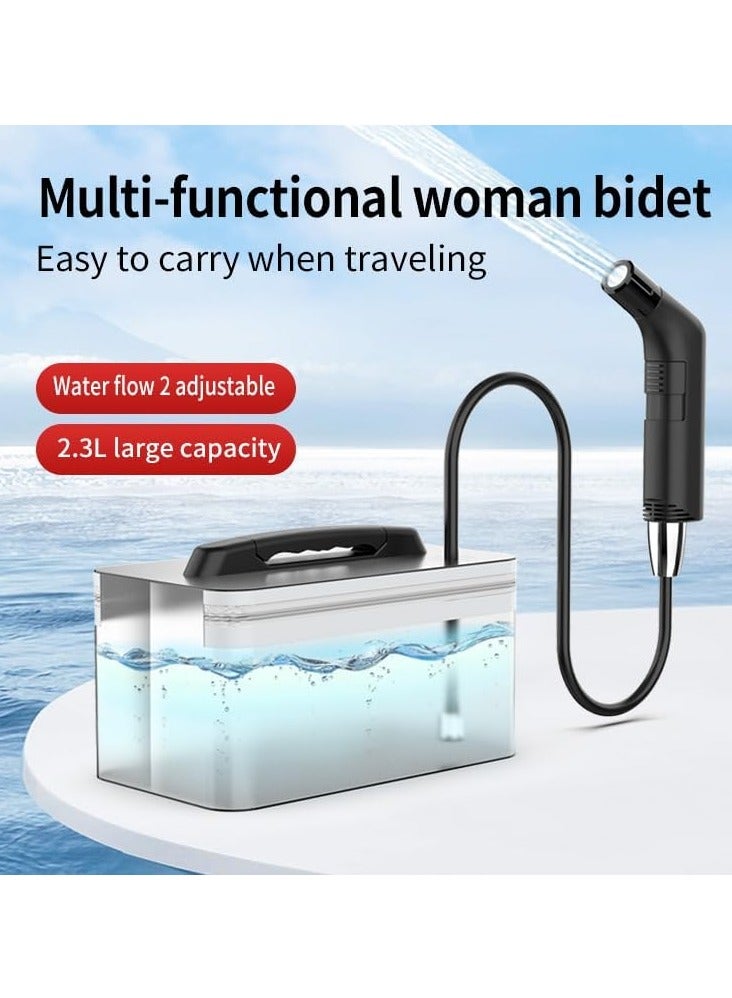 Portable Bidet Travel Bidet Sprayer Electric Bidet Portable Jet Spray for Toilet,Bathroom and Outdoor Hiking，Muslim Shower Spray with 2.3Liters Water Storage - Image 2