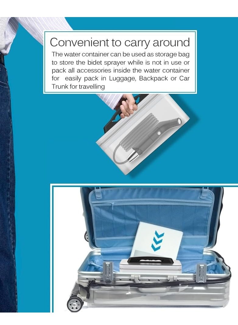 Portable Bidet Travel Bidet Sprayer Electric Bidet Portable Jet Spray for Toilet,Bathroom and Outdoor Hiking，Muslim Shower Spray with 2.3Liters Water Storage - Image 3