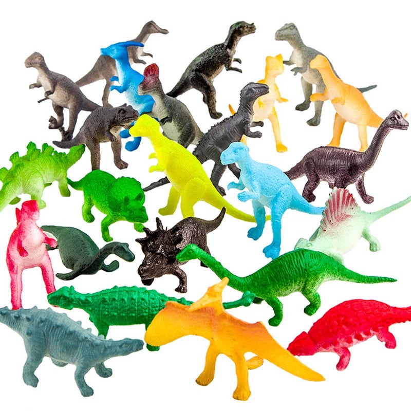 ValeforToy 82 Piece Mini Dinosaur Toy Set for Dino Party Favor Supplies Birthday Cupcake Toppers - Assorted Vinyl Plastic Figure Toys for Kids Toddler Pinata Filler School Carnival Prize Bulk Goodie Bag Stuffers
