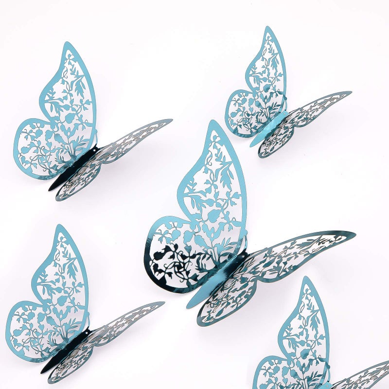 AIEX 24pcs 3D Butterfly Wall Stickers 3 Sizes Butterfly Wall Decals Room Wall Decoration for Bedroom Party Wedding Decors (Indigo)