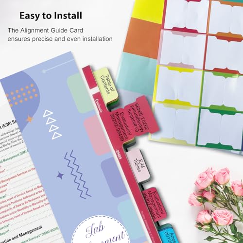Ubenic Upgraded Index Tabs for CPT 2025 Professional Edition, Complete CPT Book Tabs, Laminated, Color-Coded & Long-Last, with Page Numbers and Alignment Guide & Inspirational Bookmark (Book not Included) - Image 3