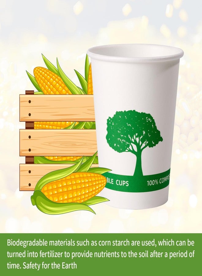 Vplus 400 Pack Compostable Paper Cups, 8 oz Paper Coffee Cups, Biodegradable Disposable Paper Cups, Eco-friendly Hot Drinking Cups for Party, Picnic,and Events - Image 4