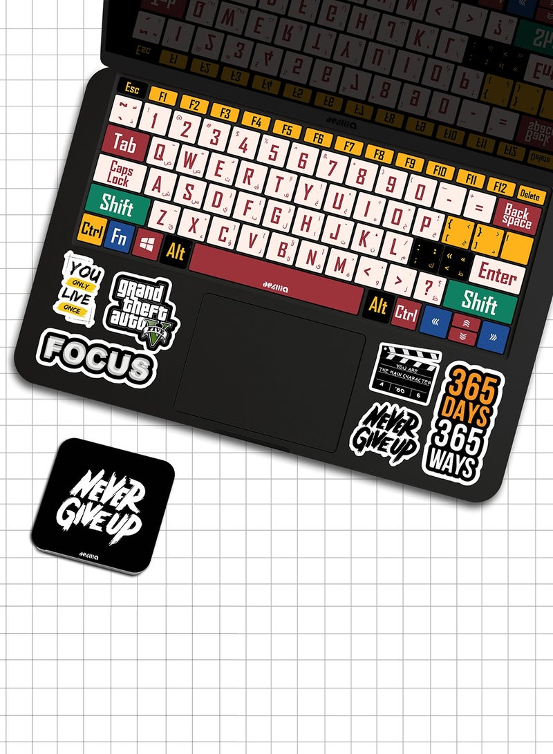 Dezllia Keyboard stickers compatible with the majority of operating systems - Mixed Colors style - SK/05  - Image 1