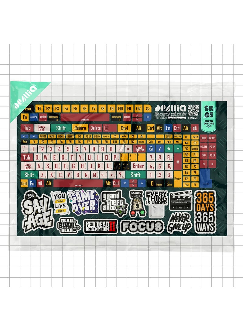 Dezllia Keyboard stickers compatible with the majority of operating systems - Mixed Colors style - SK/05  - Image 3