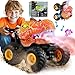 BEZGAR Monster Truck Toys Remote Control Monster Truck with Spray Light Music Dinosaur Toys for Kids 120 Scale RC Truck with 360 Spins and Drifting Remote Control Car for Boys 47 Orange - Image 2