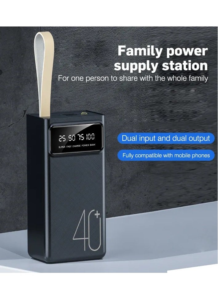 ماركة غير محددة - باور بانك بسعة 40,000mAh فائقة – شحن سريع مع منفذين USB، ومنفذ USB-C (إدخال/إخراج)، ومنفذ Micro-USB – شاحن محمول لأجهزة iPhone وAndroid والأجهزة اللوحية وأكثر - Image 1