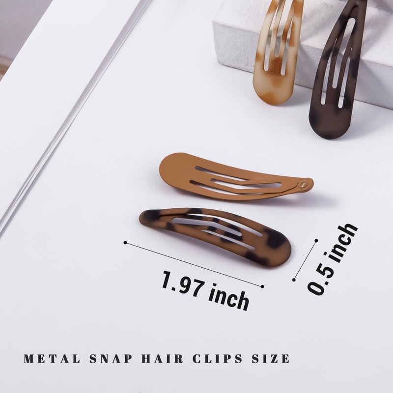 Cptots Small Hair Barrettes For Women No Slip Metal Snap Clips For Thin And Fine Hair,Matte Black Tortoiseshell,20 PCS,1.97 x 0.5 Inch. - Image 2