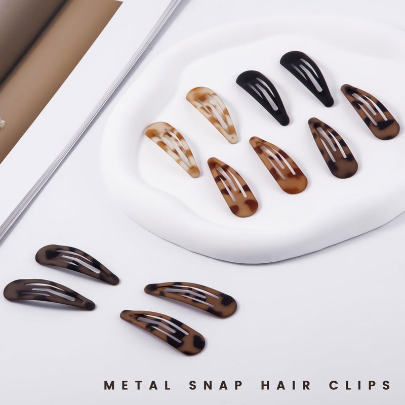 Cptots Small Hair Barrettes For Women No Slip Metal Snap Clips For Thin And Fine Hair,Matte Black Tortoiseshell,20 PCS,1.97 x 0.5 Inch. - Image 3