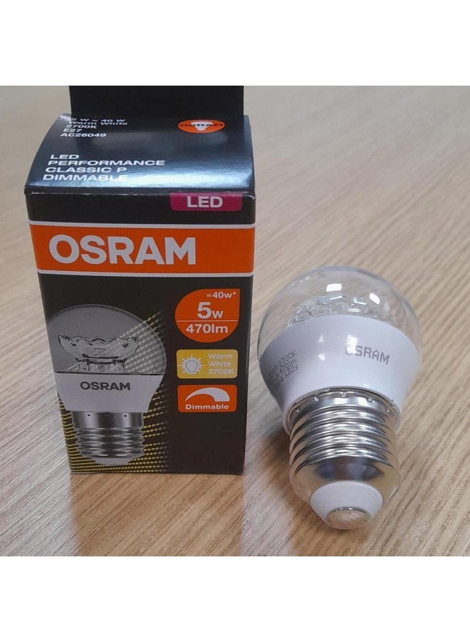 Osram LED E27 classic P 5W Dimmable Bulb, 2700K Warm White – Clear Filament - Image 2