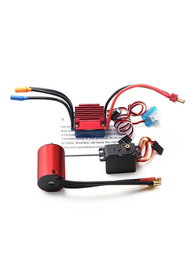 null - s2838 4500kv brushless motor with 35a brushless esc 2.2kg servo programming card replacement for 1/14 1/16 hsp traxxas rc car truck - Image 1