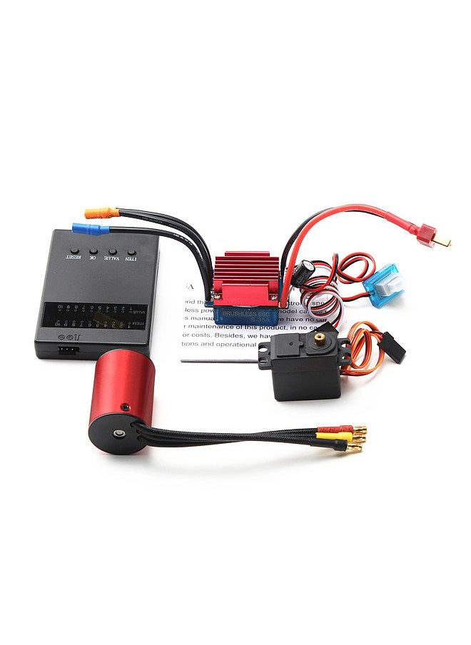 null - s2838 4500kv brushless motor with 35a brushless esc 2.2kg servo programming card replacement for 1/14 1/16 hsp traxxas rc car truck - Image 1