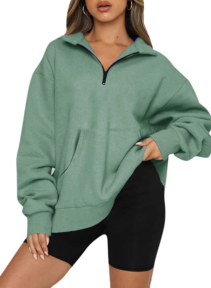 Loquat Women's New Fall/Winter Half Zipper Jumper Long Sleeve Sweatshirt