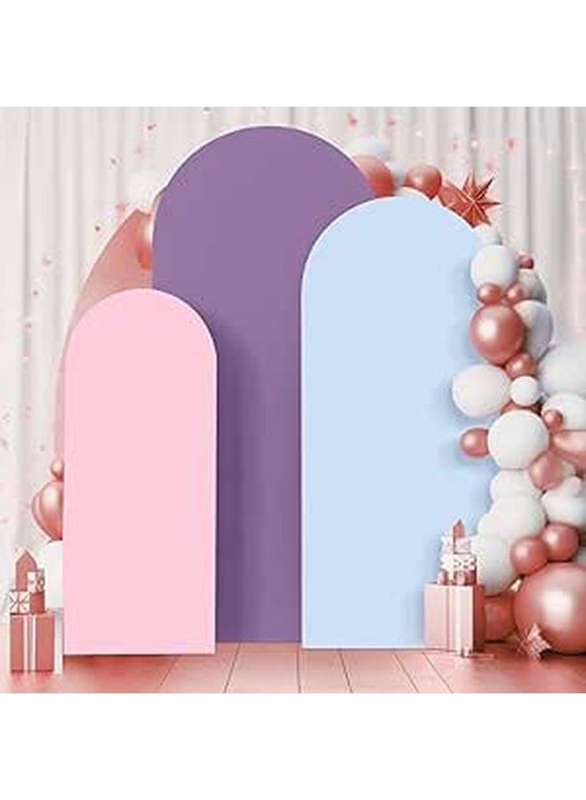 3 Piece Arch Stand Covers Double Sided Colors 4 Ft Spandex Wedding Party Backdrop - Image 1