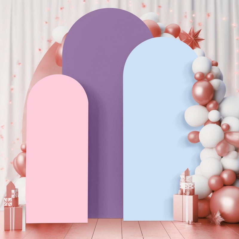3 Piece Arch Stand Covers Double Sided Colors 4 Ft Spandex Wedding Party Backdrop - Image 2